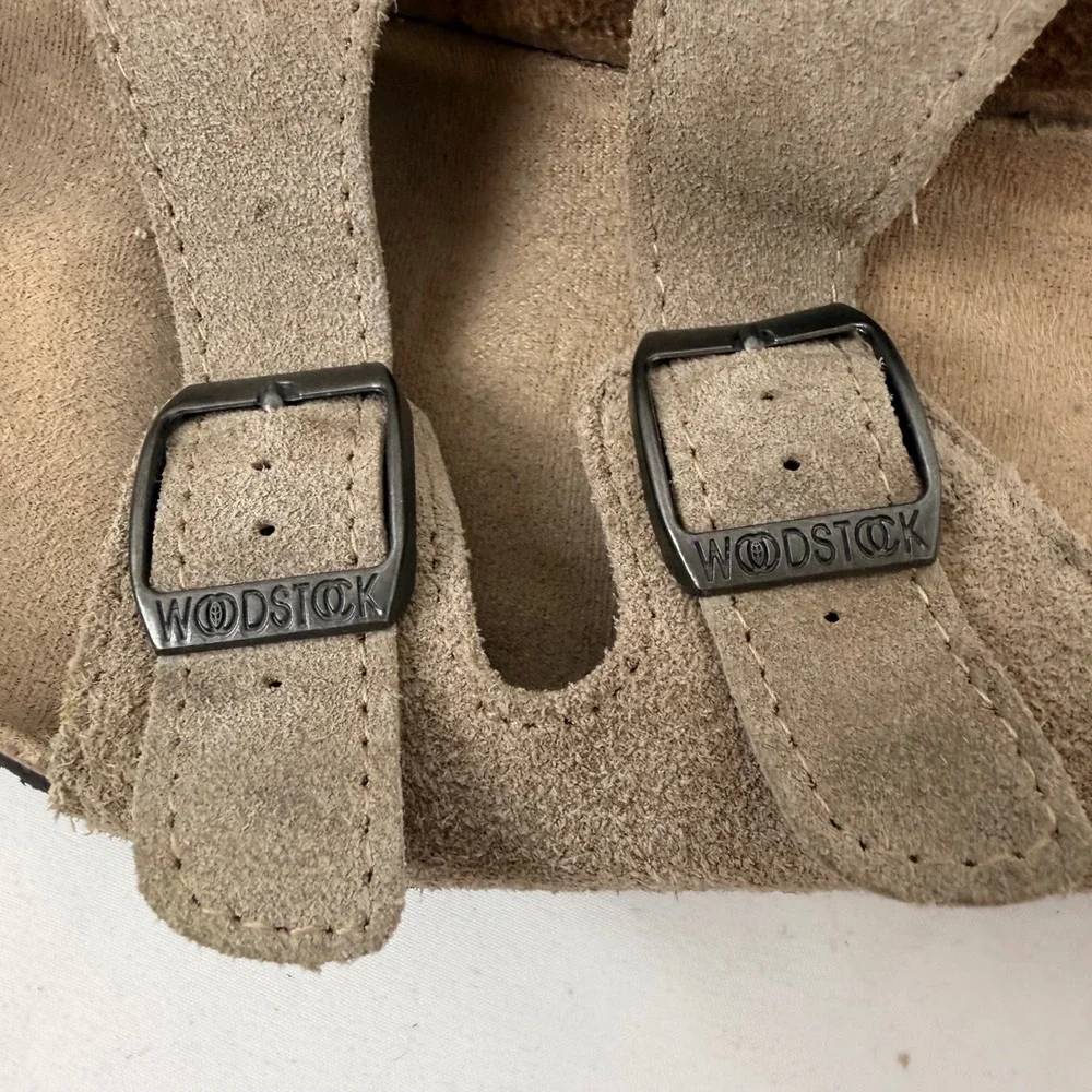 Woodstock Boys Suede Two Strap Slide Sandals Brown Taupe Size 2M